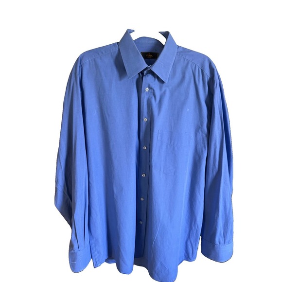 Fendi Other - Fendi Roma Blue Button Front Dress Shirt Mens 16.5 42 Long Sleeve Italy